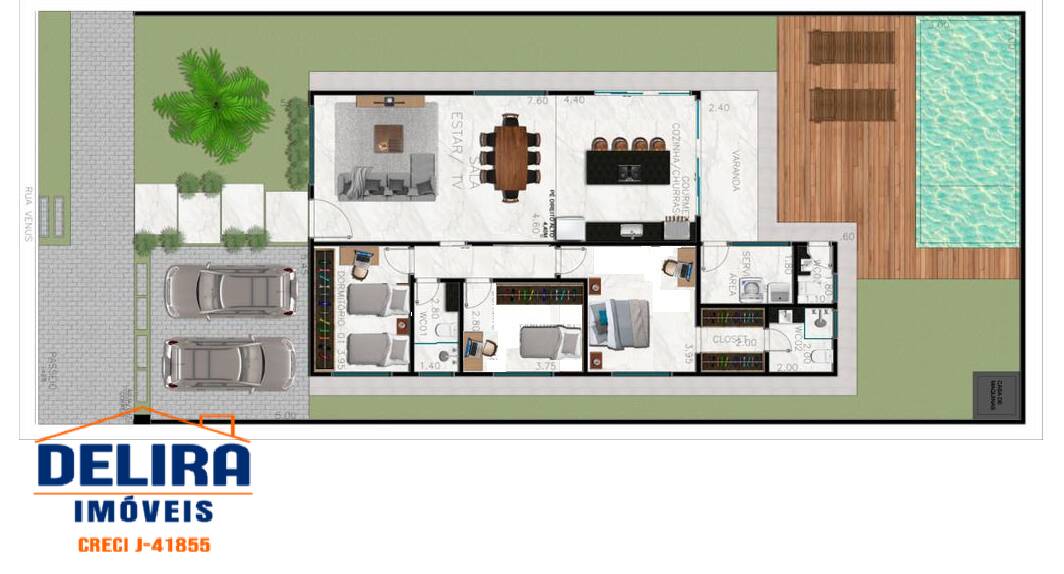 Casa, 3 quartos, 240 m² - Foto 2